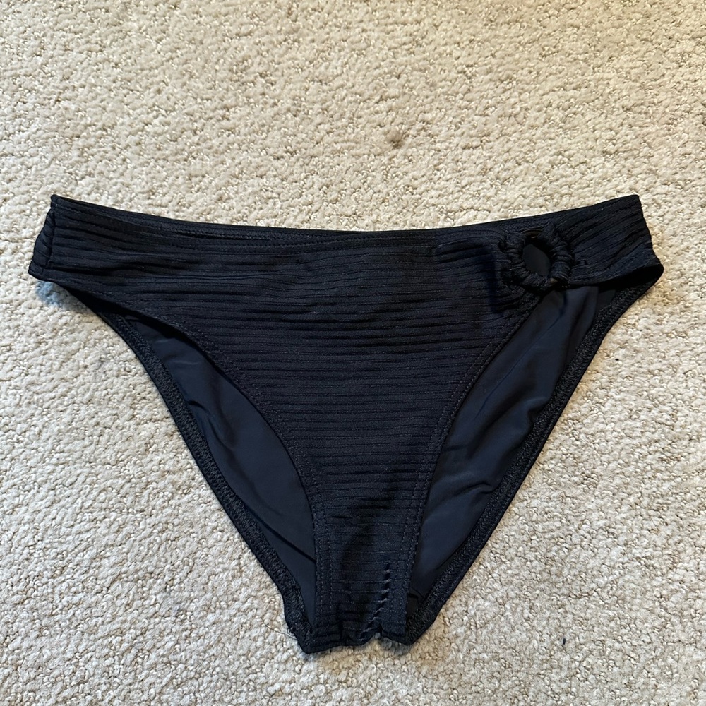 Solid And Striped Ribbed Bikini Bottoms Black - image 2